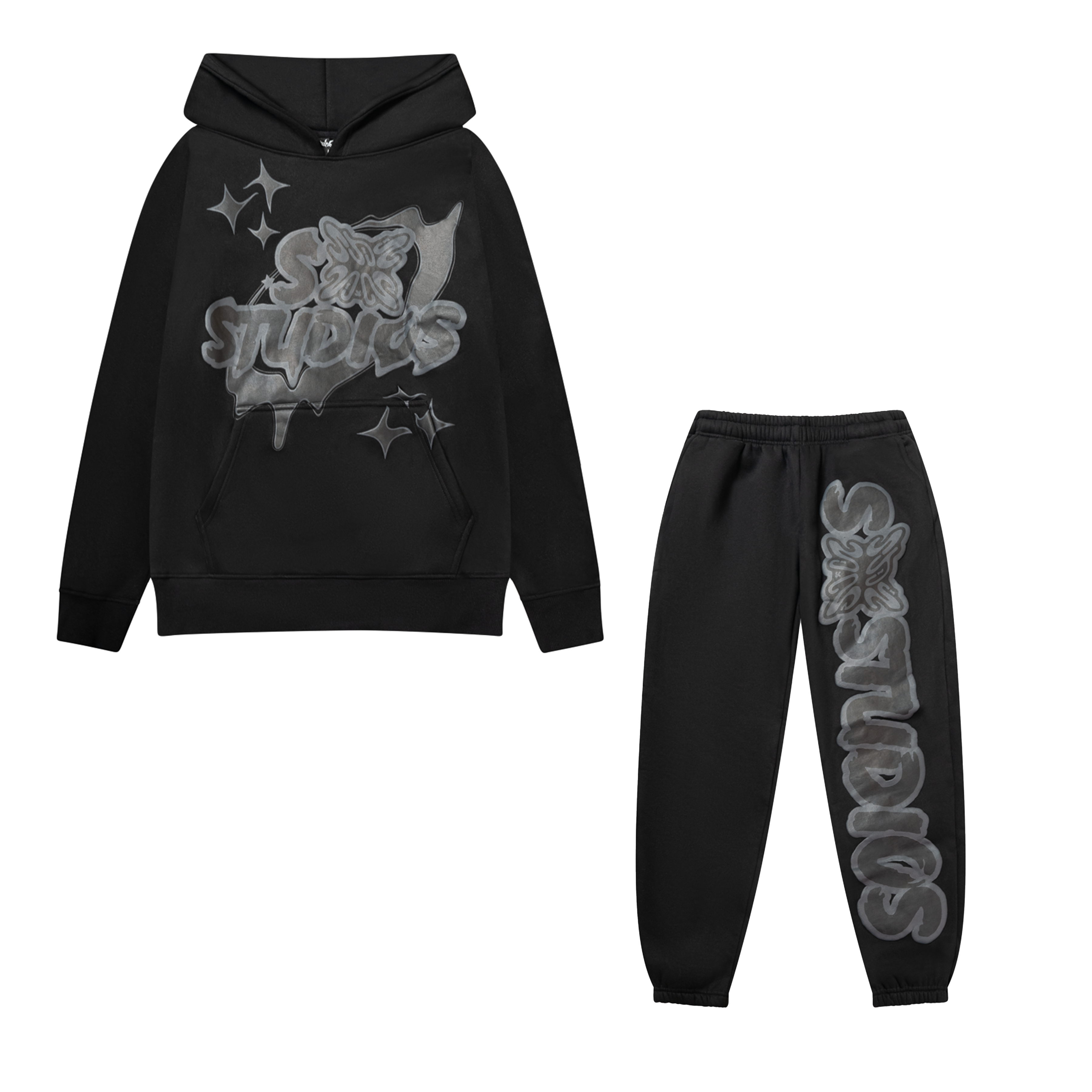 【SET UP】Netflix ENNOYHOODIE+PANTS S Wednesday Addams Nevermore Academy Hoodie Jogger Pants Two