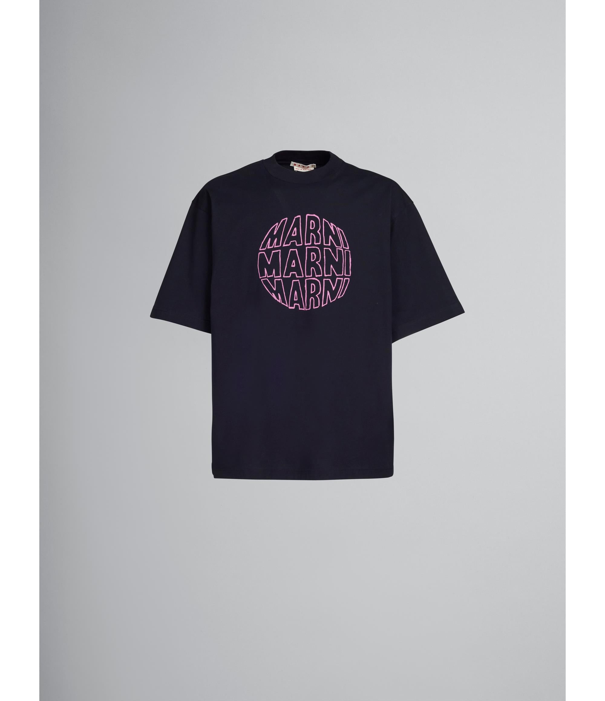 Tシャツ・カットソー MARNI FW25 Logo patch t-shirt (HUMU0287X0UTC406 00W01) White organic cotton oversized T-shirt with Marni patches