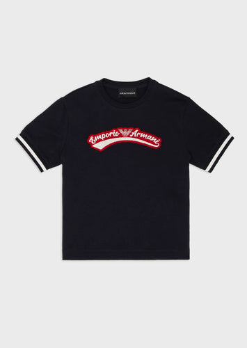 EMPORIO ARMANI S/S Tee With Large Logo On Front Kids Apparel