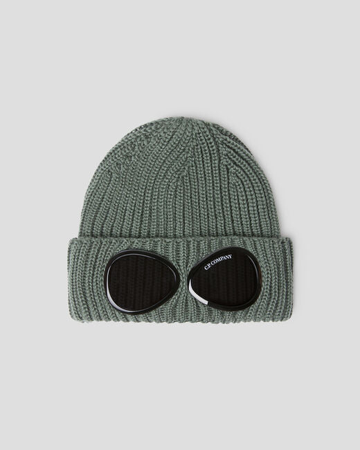 C.P. COMPANY Extra Fine Merino Wool Goggle Beanie Accessories ASPHALT