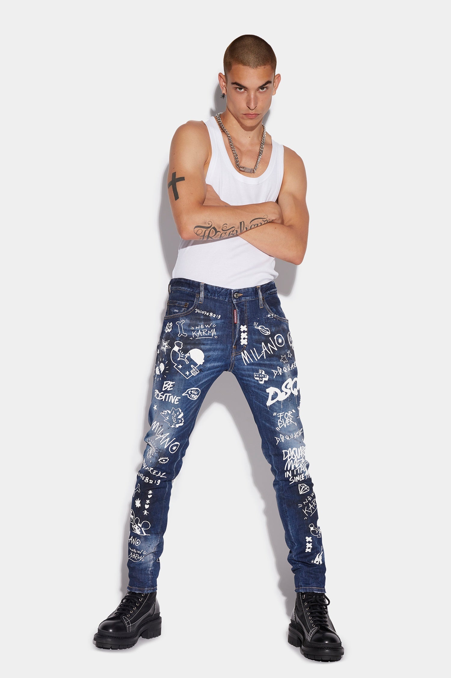 おすすめ DSQUARED2 GRAFFITI SKATER JEANS Mens Apparel – ASPHALT パンツ