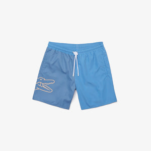 LACOSTE Bicolour Crocodile Print Swimming Trunks Mens 