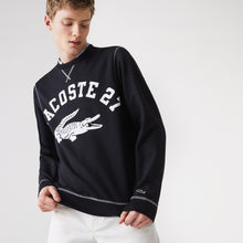 LACOSTE Crew Neck Lacoste 27 Print Fleece Sweatshirt Mens 
