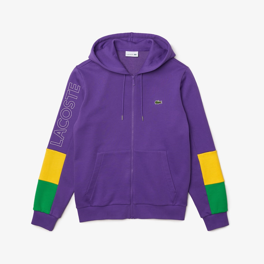 LACOSTE Hooded Colorblock Fleece Zip Sweatshirt Mens Apparel LACOSTE Hooded Colorblock Fleece Zip Sweatshirt Mens Apparel
