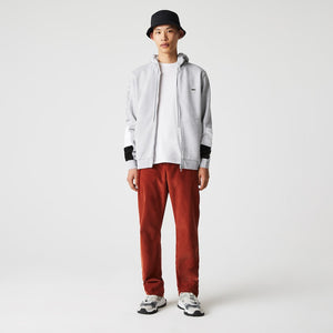 LACOSTE Hooded Colorblock Fleece Zip Sweatshirt Mens Apparel