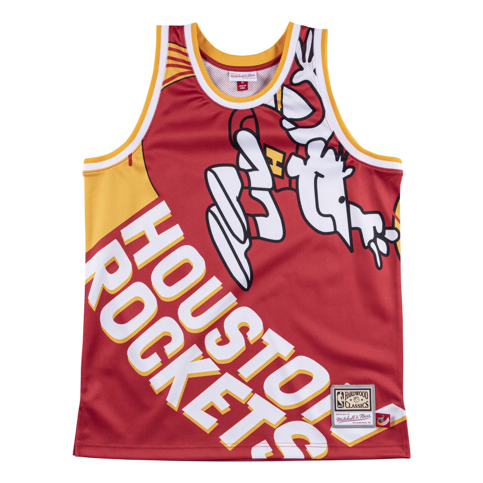Mitchell & Ness NBA Big Face Jersey Rockets Mens Apparel XL / MSTKBW19068-HRORED1 / Red / Yellow