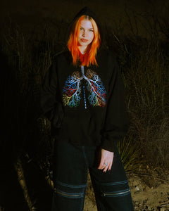 PLEASURES P21W030-BLACK BREATHE HOODIE Mens Apparel - Mens 